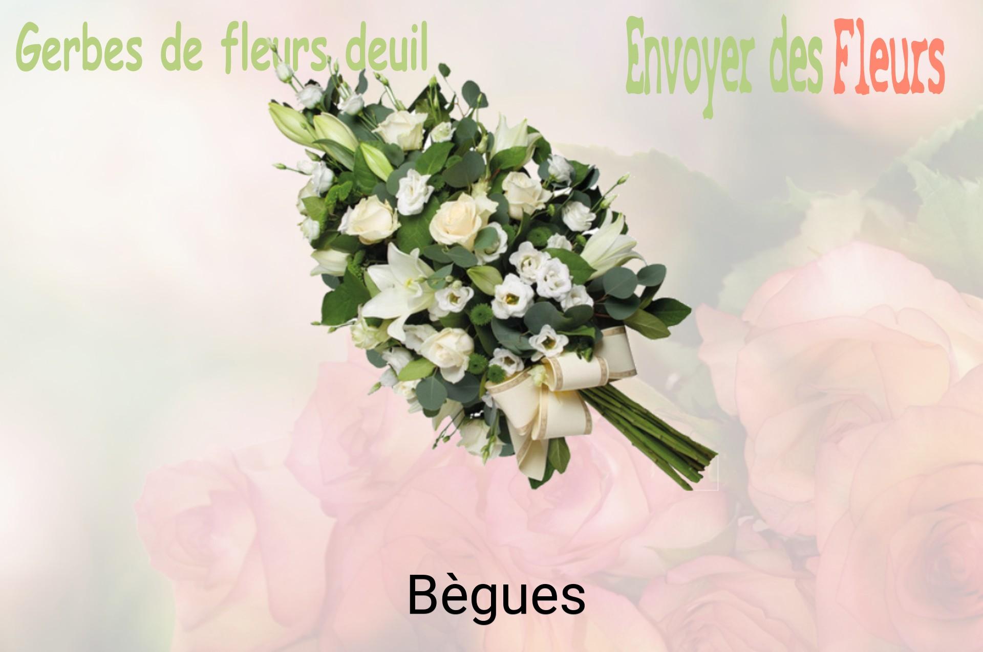 Gerbe de fleurs de deuil livrée à Bègues